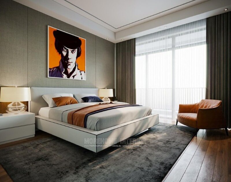 Tranh canvas treo tường sáng tạo tạo điểm nhấn độc đáo cho phòng ngủ