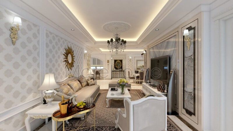 Thiết kế nội thất phòng khách chung cư sang trọng