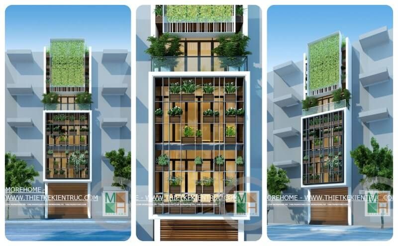 Mẫu thiết kế nhà phố 3 tầng có kiến trúc hiện đại được áp dụng ở khu vực Xuân La, Tây Hồ, Hà Nội.