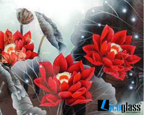 Trang trí nội thất với bộ tranh kính tứ quý mẫu đơn - sen - cúc – đào